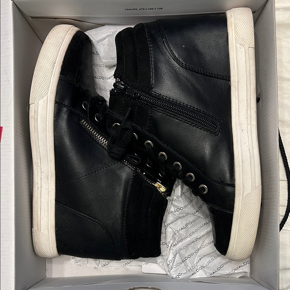 Aldo Black and White High-Top Sneakers